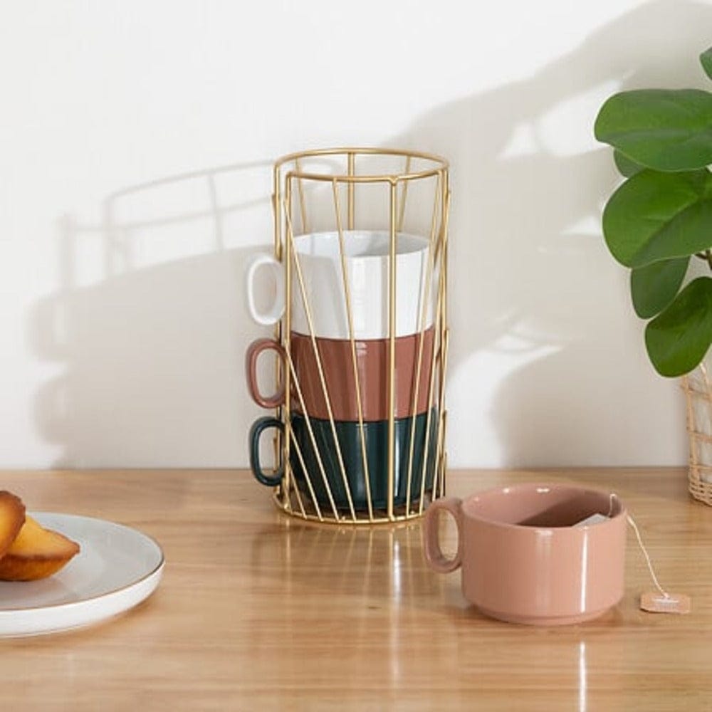 Alpha 55 Lot de 4 mugs avec support