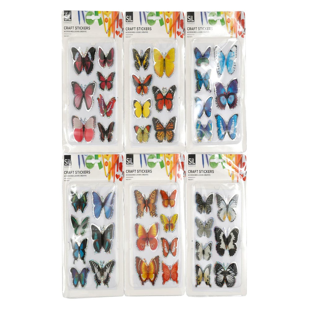 Alpha 55 Lot de 7 stickers en forme de papillon 3D
