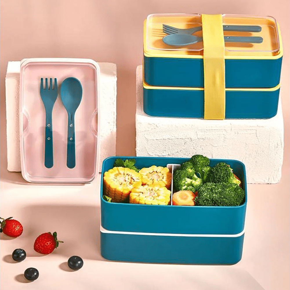 Alpha 55 Lunch Box 2 Niveaux Rectangulaire avec Couverts