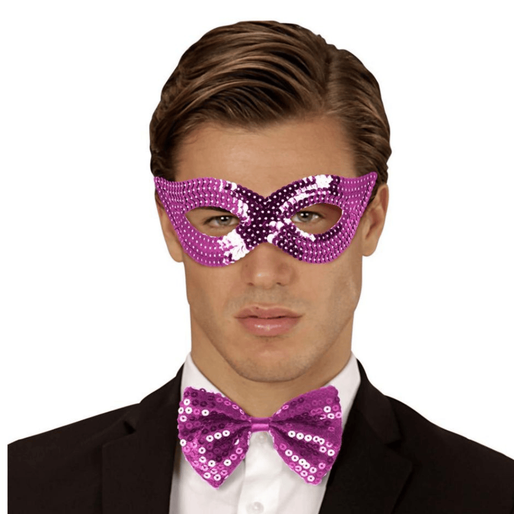 Alpha 55 masque loup Masque Loup à Sequins Fuchsia – Scintillant & Festif