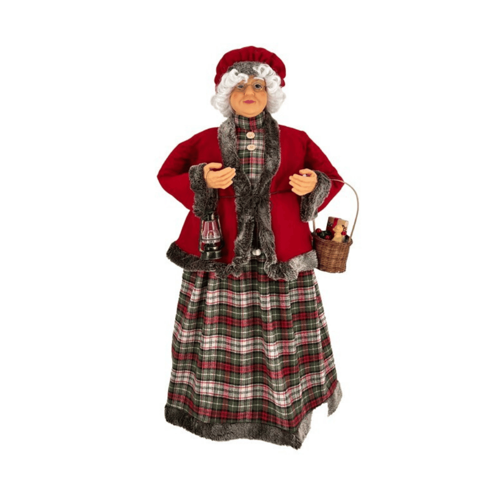 Alpha 55 Mère Noël avec lanterne & panier – Déco festive chic
