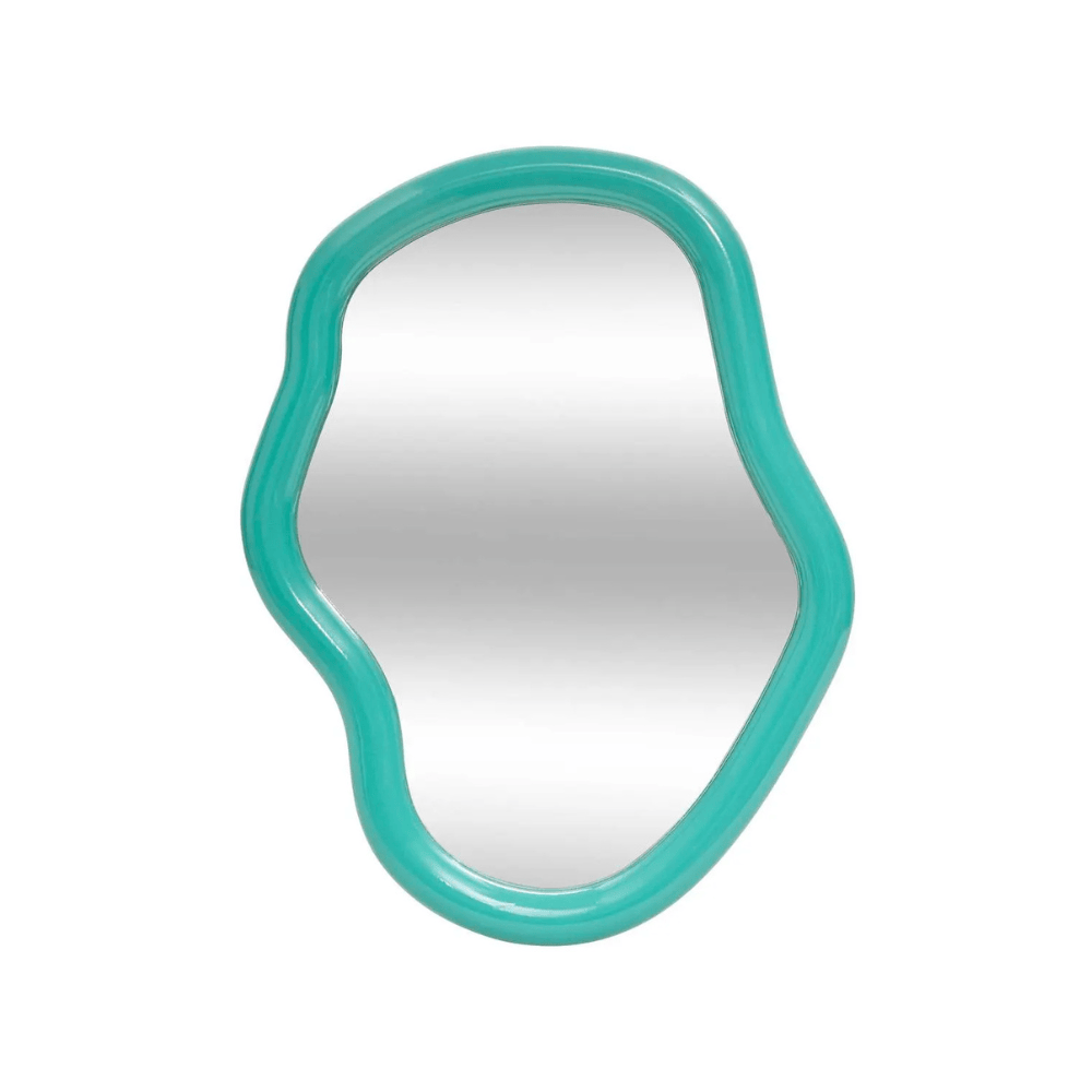 Alpha 55 Miroir mural organique Reza vert d’eau – Tendance & frais