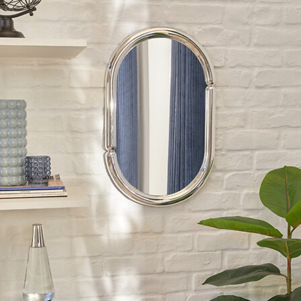 Alpha 55 Miroir ovale Micaela argent – Classique & élégant