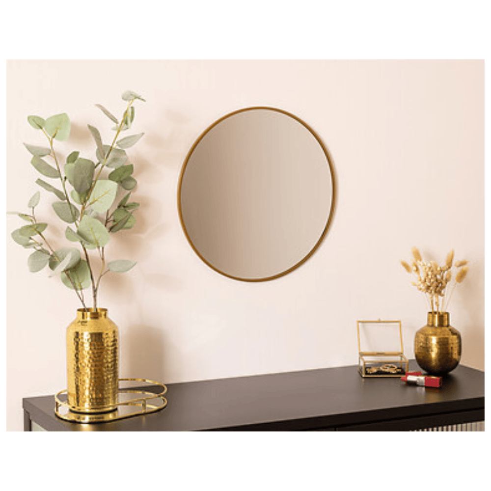 Alpha 55 Miroir rond Alice doré élégant décoratif