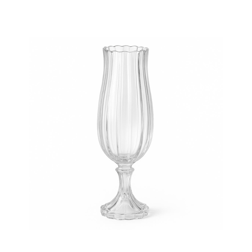 Alpha 55 Moyen Vase Tulipe sur Pied en Verre Transparent – Élégant