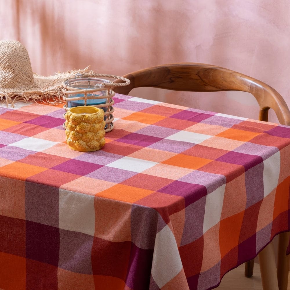 Alpha 55 Nappe à carreaux en coton "family Corner"