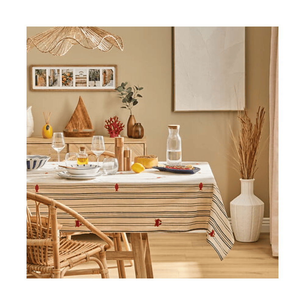 Alpha 55 Nappe brodée rayée Oceania élégante