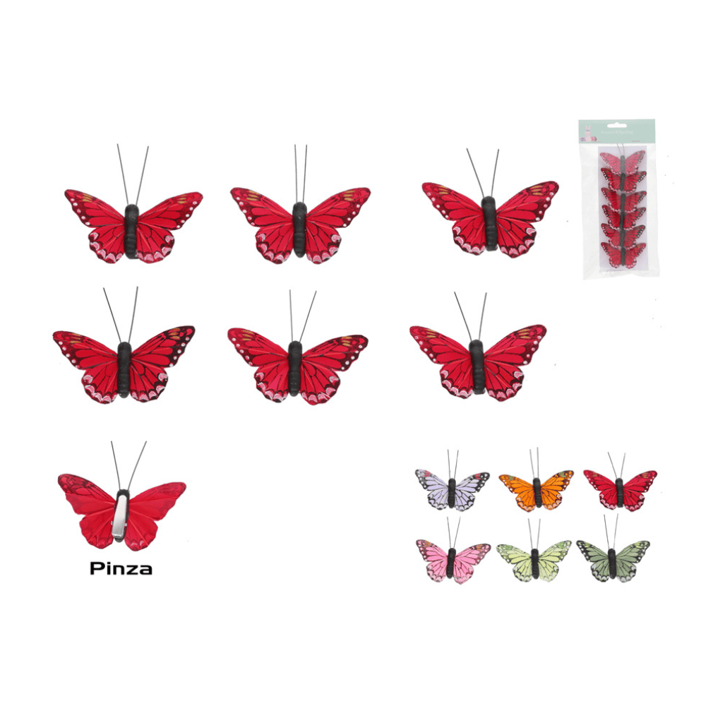 Alpha 55 nœud Set de 6 papillons avec pince Rosalín déco