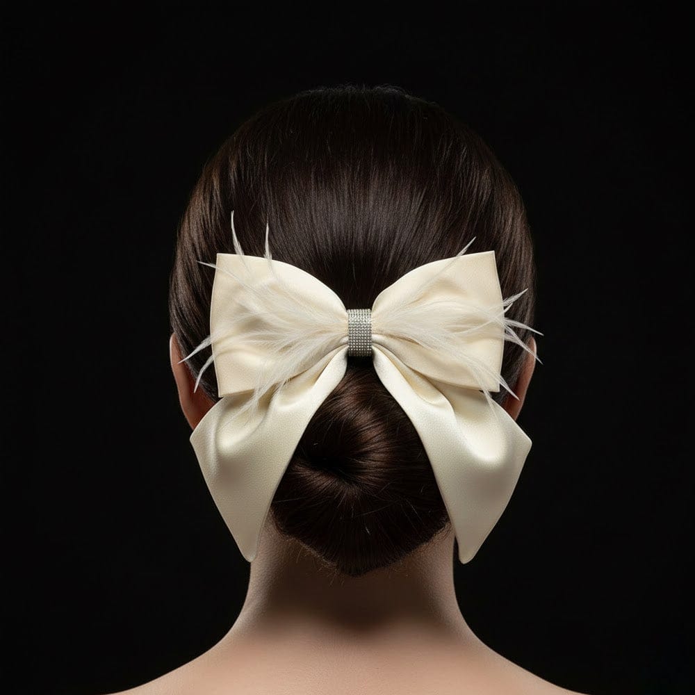 Alpha 55 Nœud tissu brillants Boa – Accessoire cheveux glamour