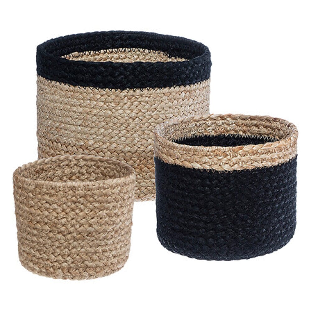 Alpha 55 Noir Lot de 3 paniers "Jackson" en jute
