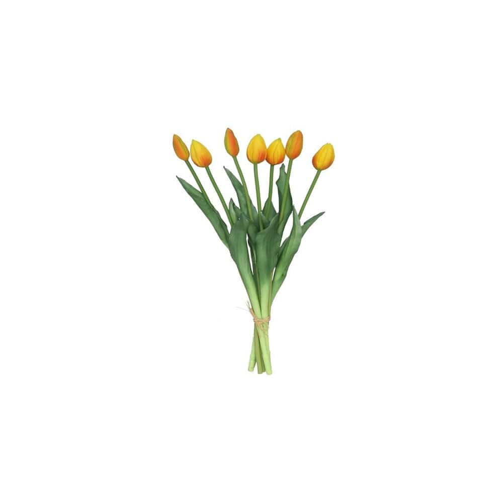 Alpha 55 Orange Bouquet de 7 tulipes artificielles