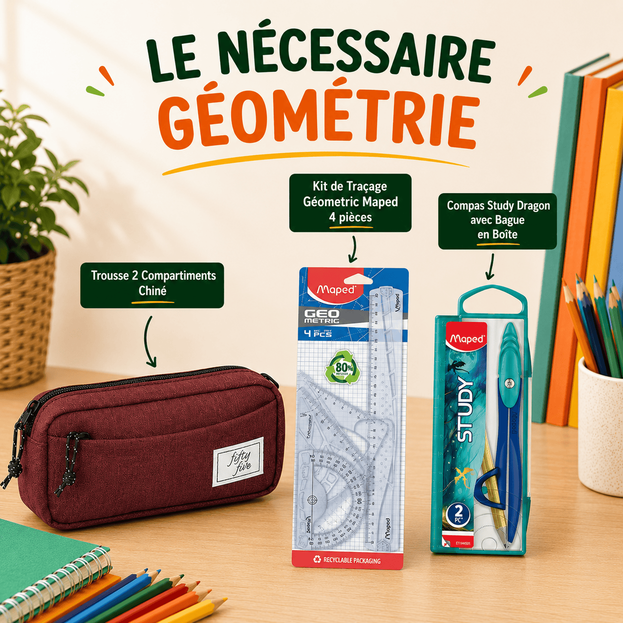 Alpha 55 Pack Rentrée Le Nécessaire Géométrie
