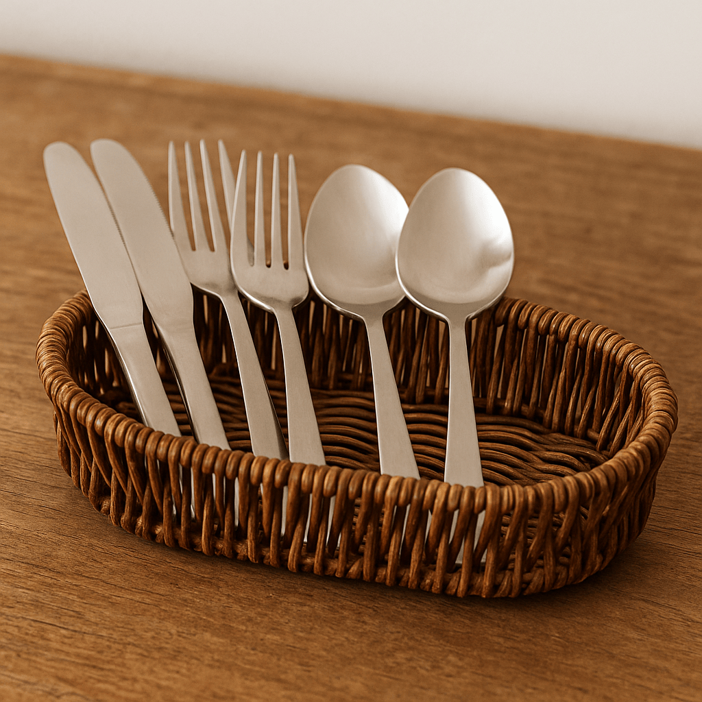 Alpha 55 Panier à couverts tressé ovale – Pratique & naturel