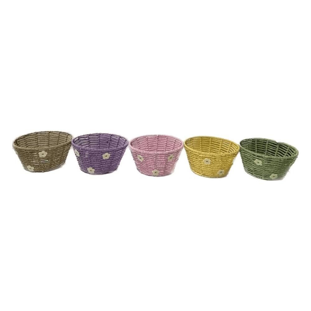 Alpha 55 Panier corde papier motif fleur – Déco rangement
