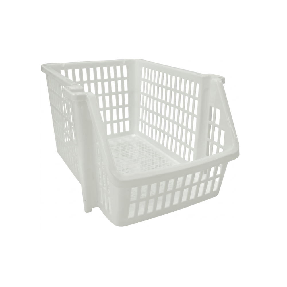 Alpha 55 Panier empilable Kat-Kat blanc – Rangement modulable