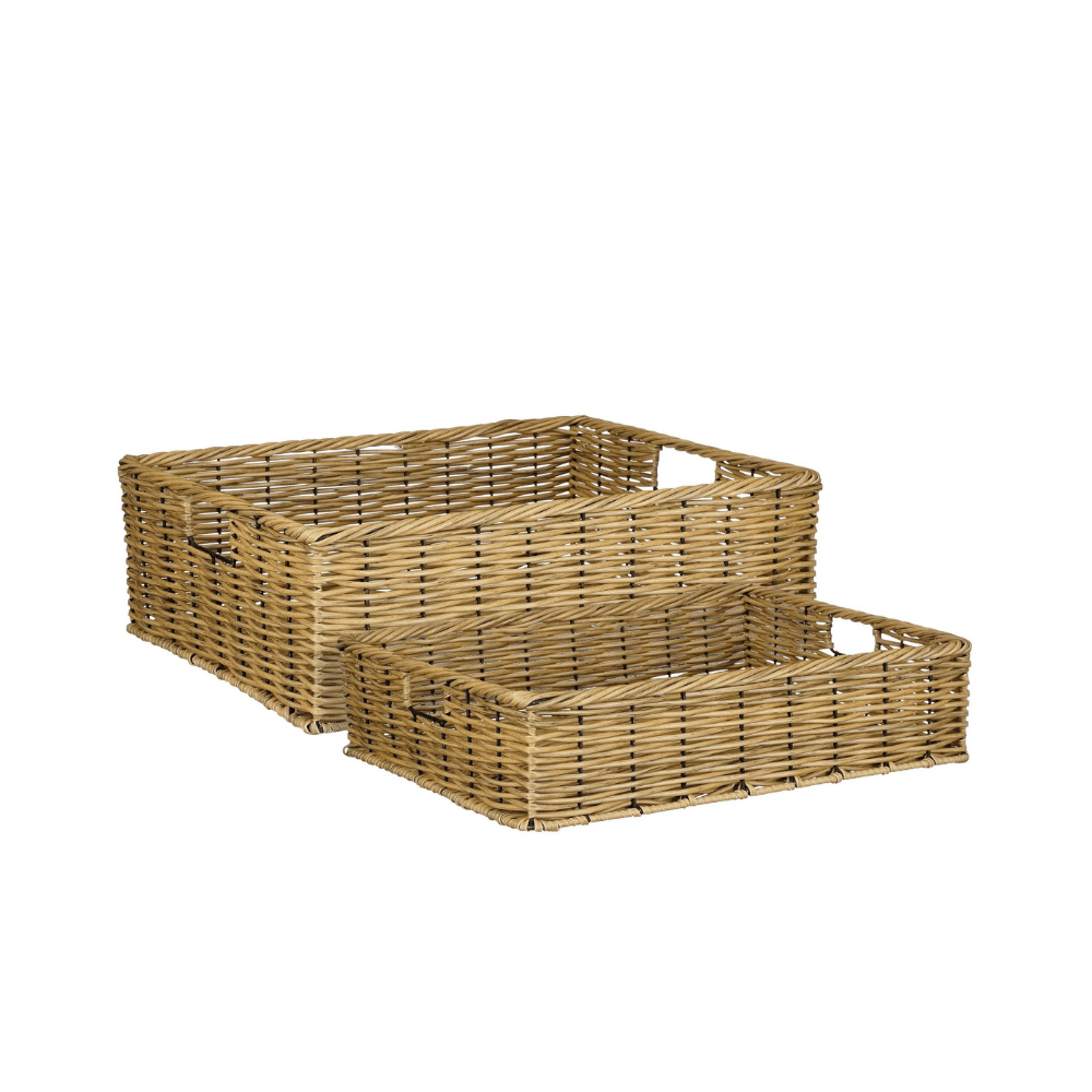 Alpha 55 Panier rectangulaire rotin plastique avec anses