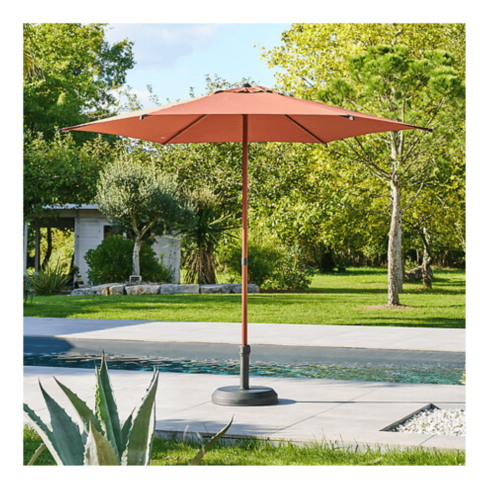 Alpha 55 Parasol droit inclinable Soy acajou jardin terrasse