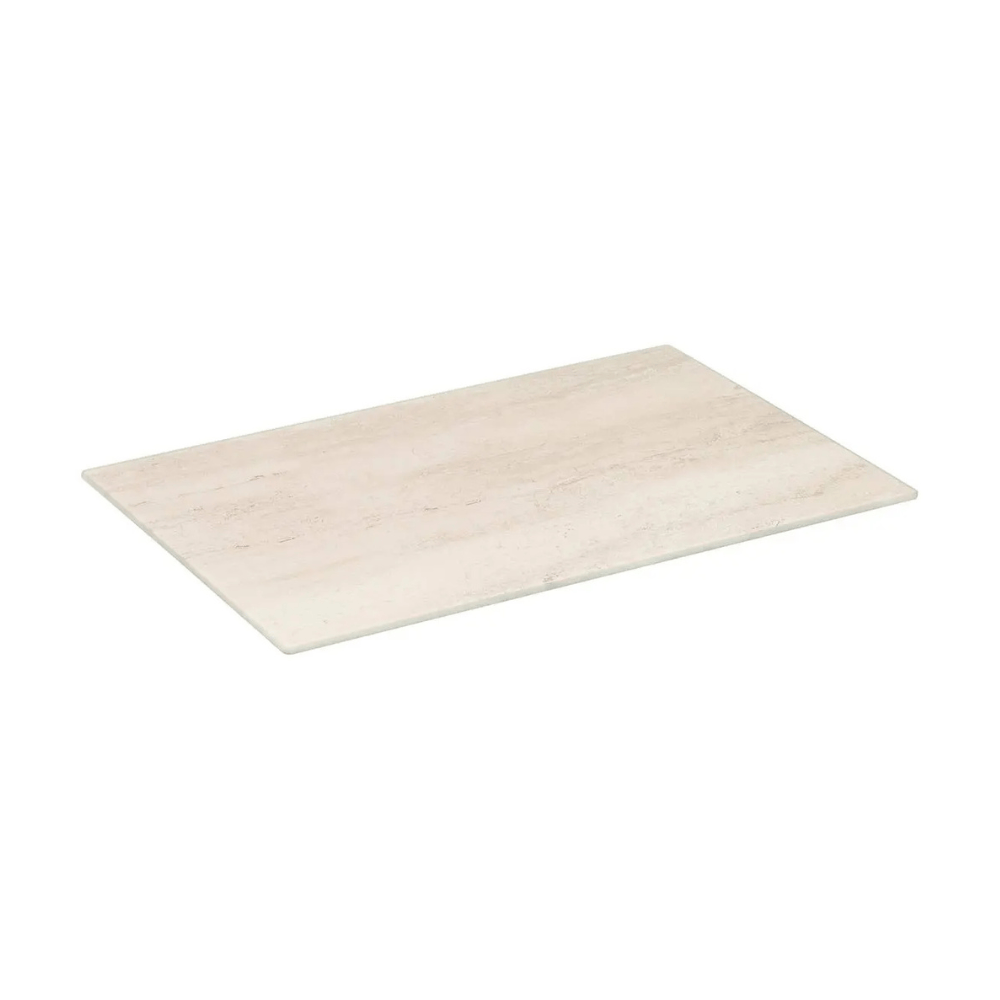 Alpha 55 Planche à découper en verre effet travertin beige