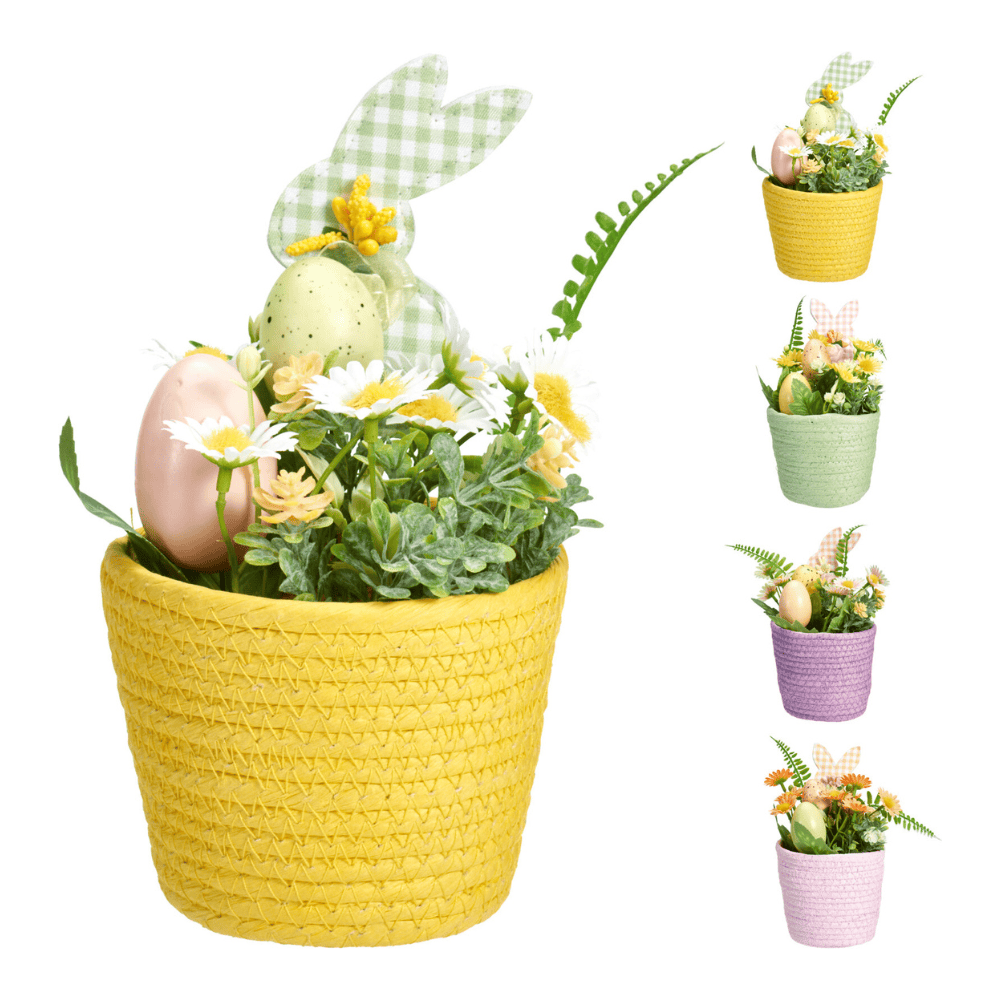 Alpha 55 Pot fleur marguerite lapin œuf – Déco Pâques