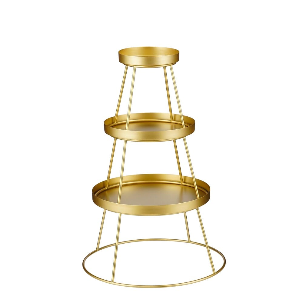 Alpha 55 Présentoir en Métal 3 Niveaux Doré – Chic & Fonctionnel