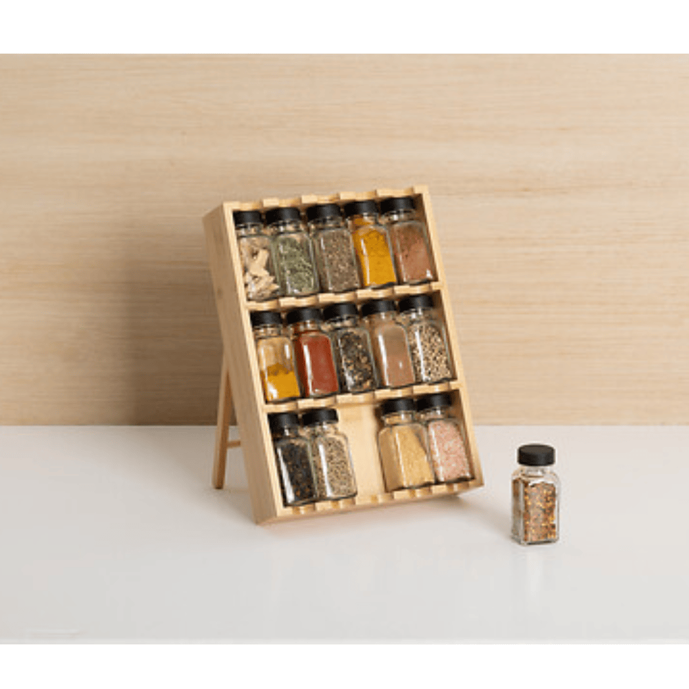 Alpha 55 Rack tiroir 15 pots à épices verre bambou