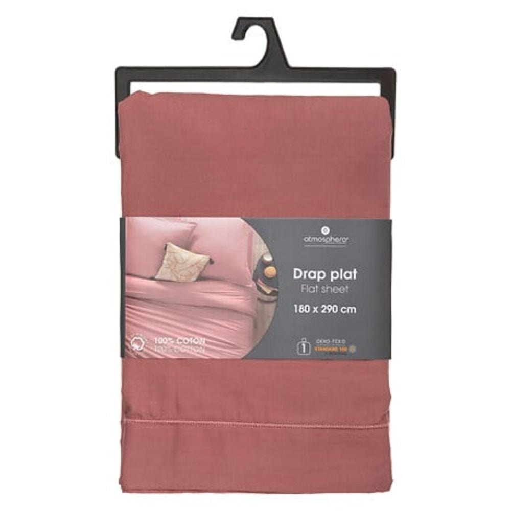 Alpha 55 Rose Blush Drap plat en coton 1 personne