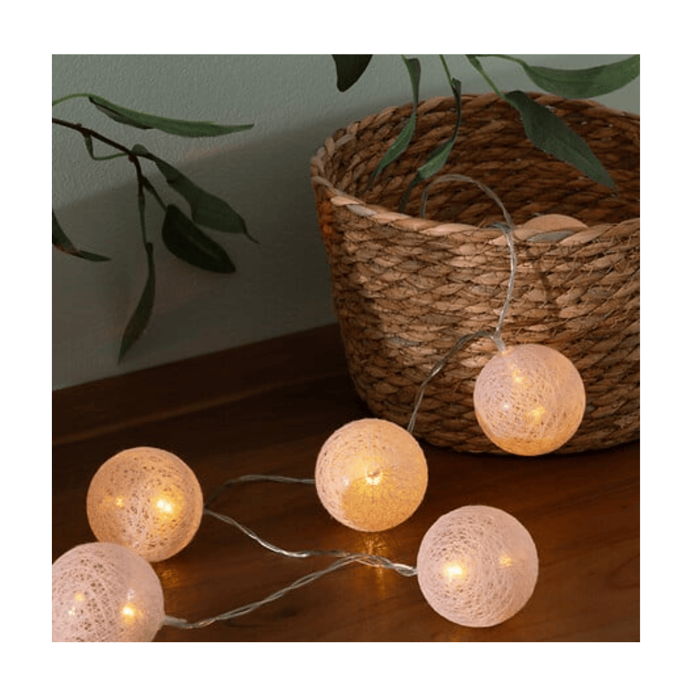 Alpha 55 Rose Clair Guirlande LED à pile Tara 10 boules – Ambiance déco