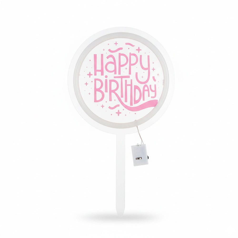 Alpha 55 Rose Déco gâteaux contour LED Happy Birthday