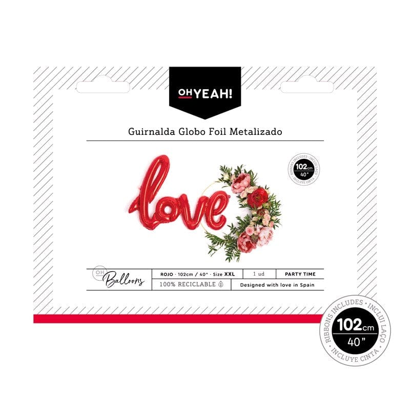 Alpha 55 Rouge Ballon en polyamide mot LOVE 102cm