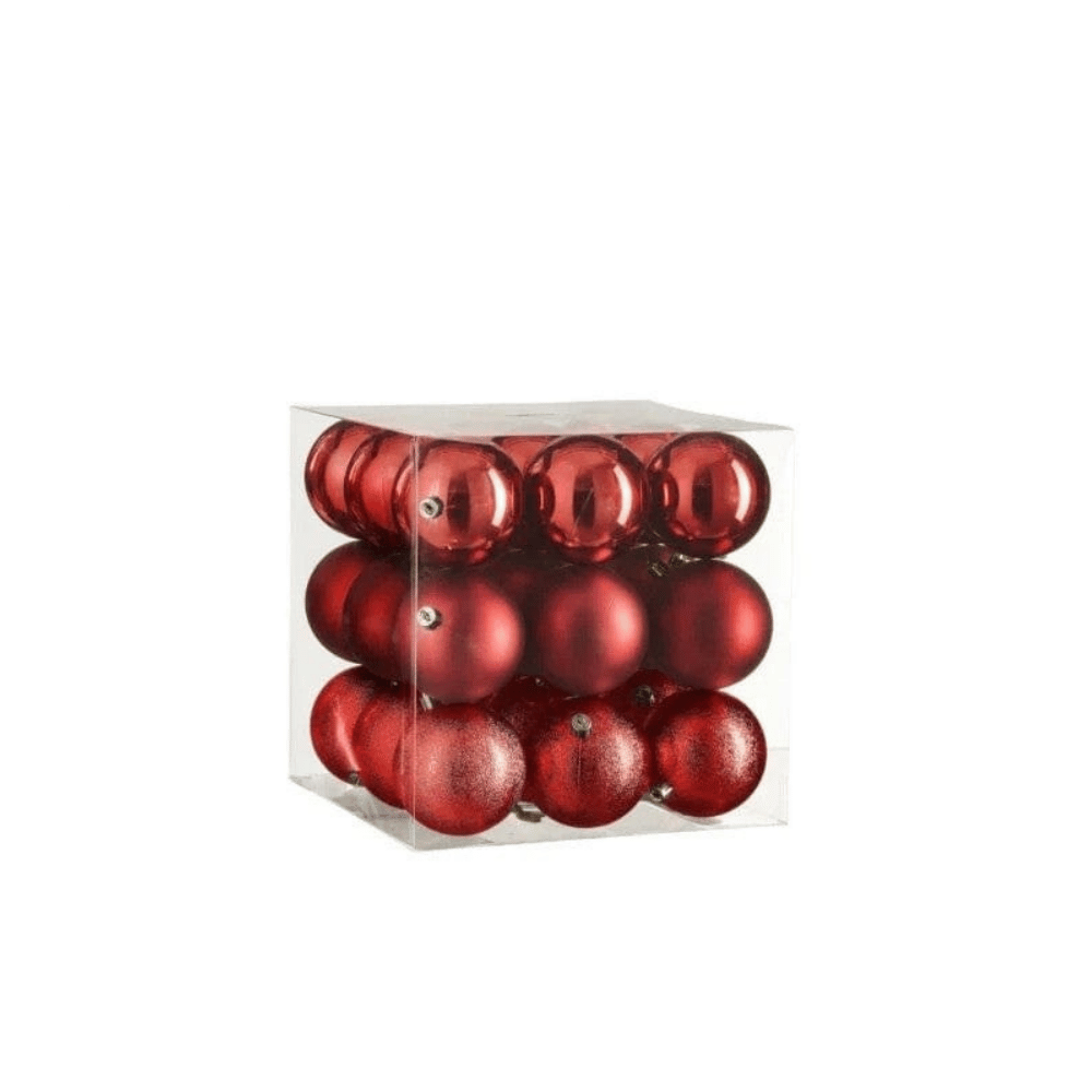 Alpha 55 Rouge Set de 27 boules de Noël incassables