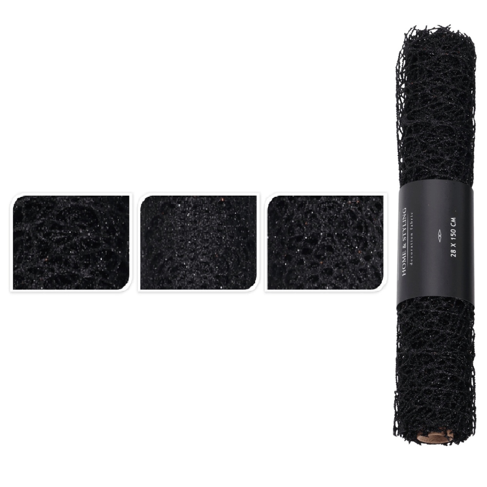Alpha 55 Rouleau Maille Pailleté Noir – Décor Chic & Festif