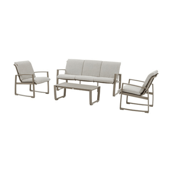 Alpha 55 Salon de jardin Boreane 5 places aluminium noisette café