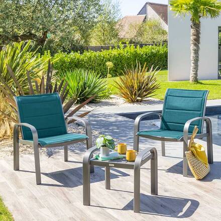 Alpha 55 Salon de jardin Elyn 2 places 60 × 40 × 66,5 cm
