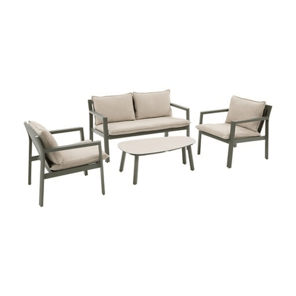 Alpha 55 Salon de jardin Flovia 4 places aluminium laurier