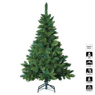 Sapin de Noël Maroc artificiel Blooming 180x119 cm vert