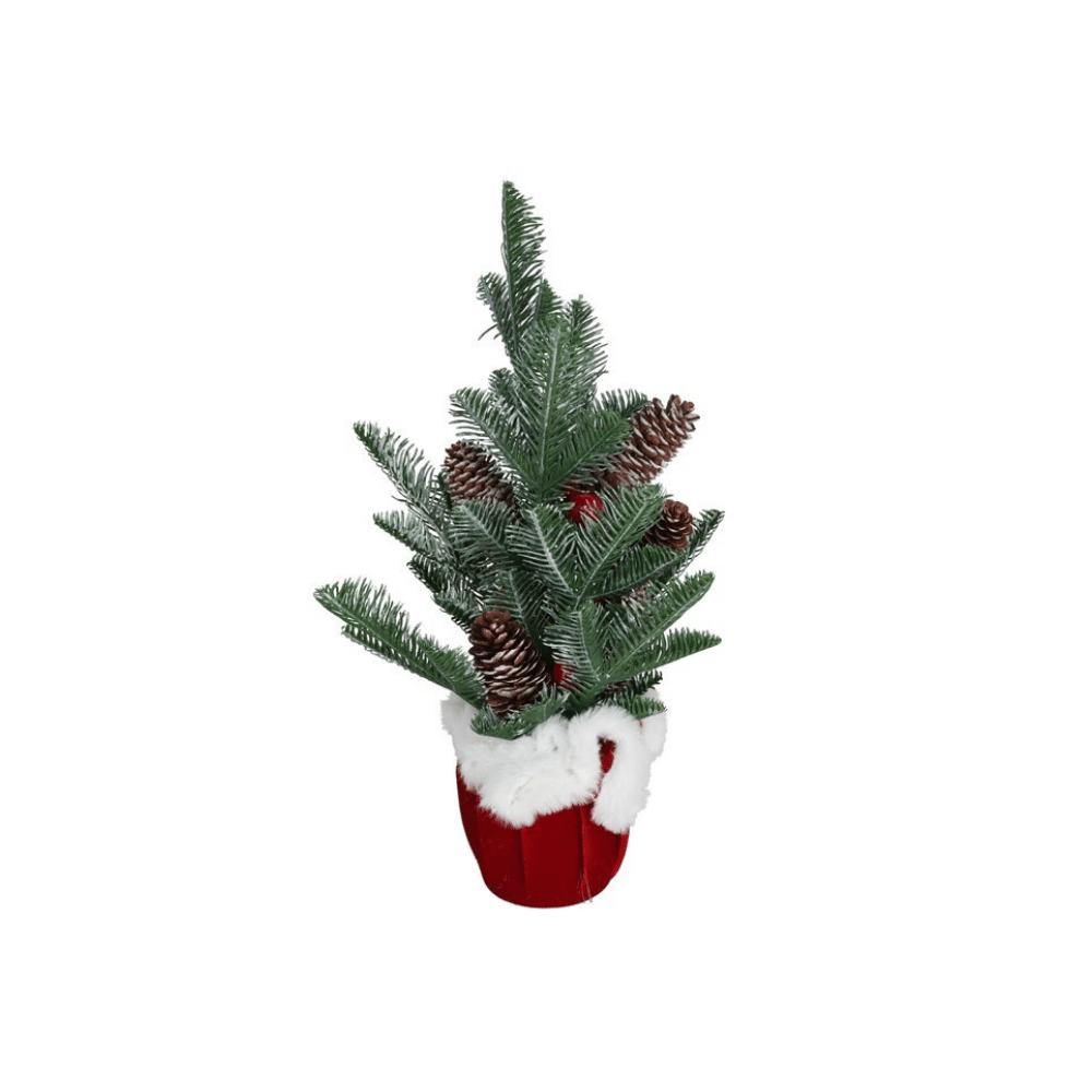 Alpha 55 Sapin de table en pot rouge – Décoration de Noël élégante