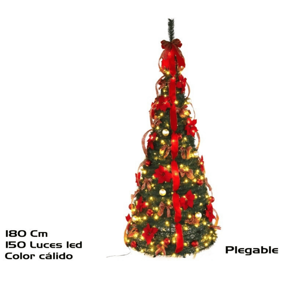 Alpha 55 Sapin lumineux avec ruban 150 LED – Décor de Noël élégant