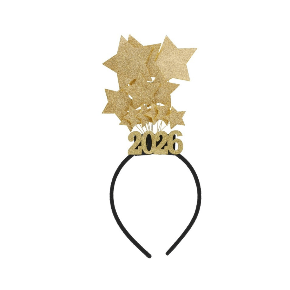 Alpha 55 Serre-Tête 2026 Doré – Étoiles Festives & Brillantes