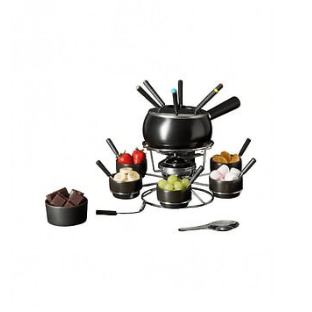 Alpha 55 Service à fondue rotatif 6 personnes céramique noir