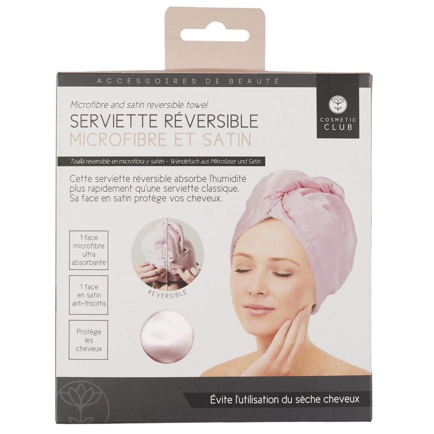 Alpha 55 Serviette microfibre réversible avec finition satinée, 2 assortiments