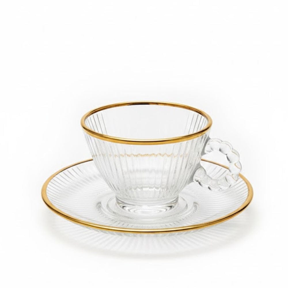 Alpha 55 Set de 12 Tasses à Café 8cl avec Filet Doré