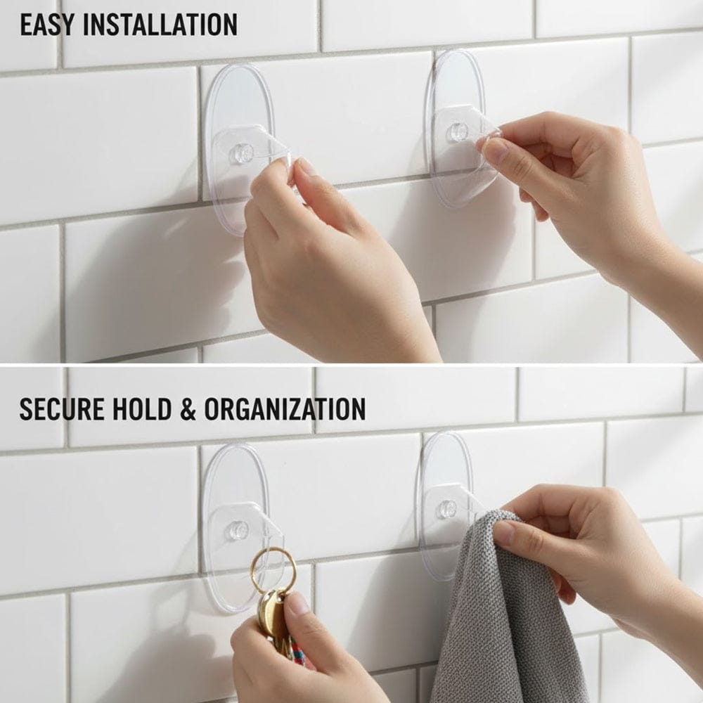 Alpha 55 Set de 2 crochets adhésifs transparents