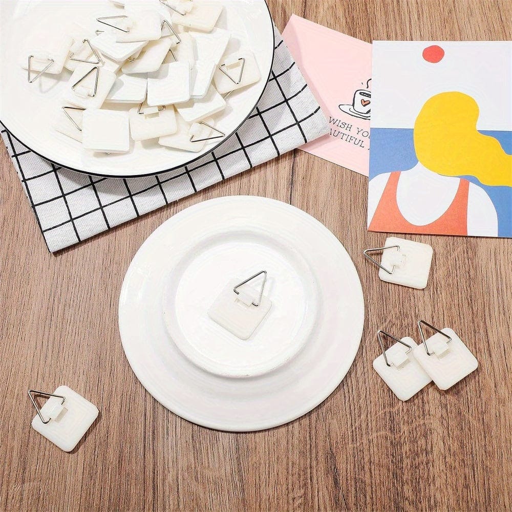 Alpha 55 Set de 3 crochets adhésifs plastique blanc cadre