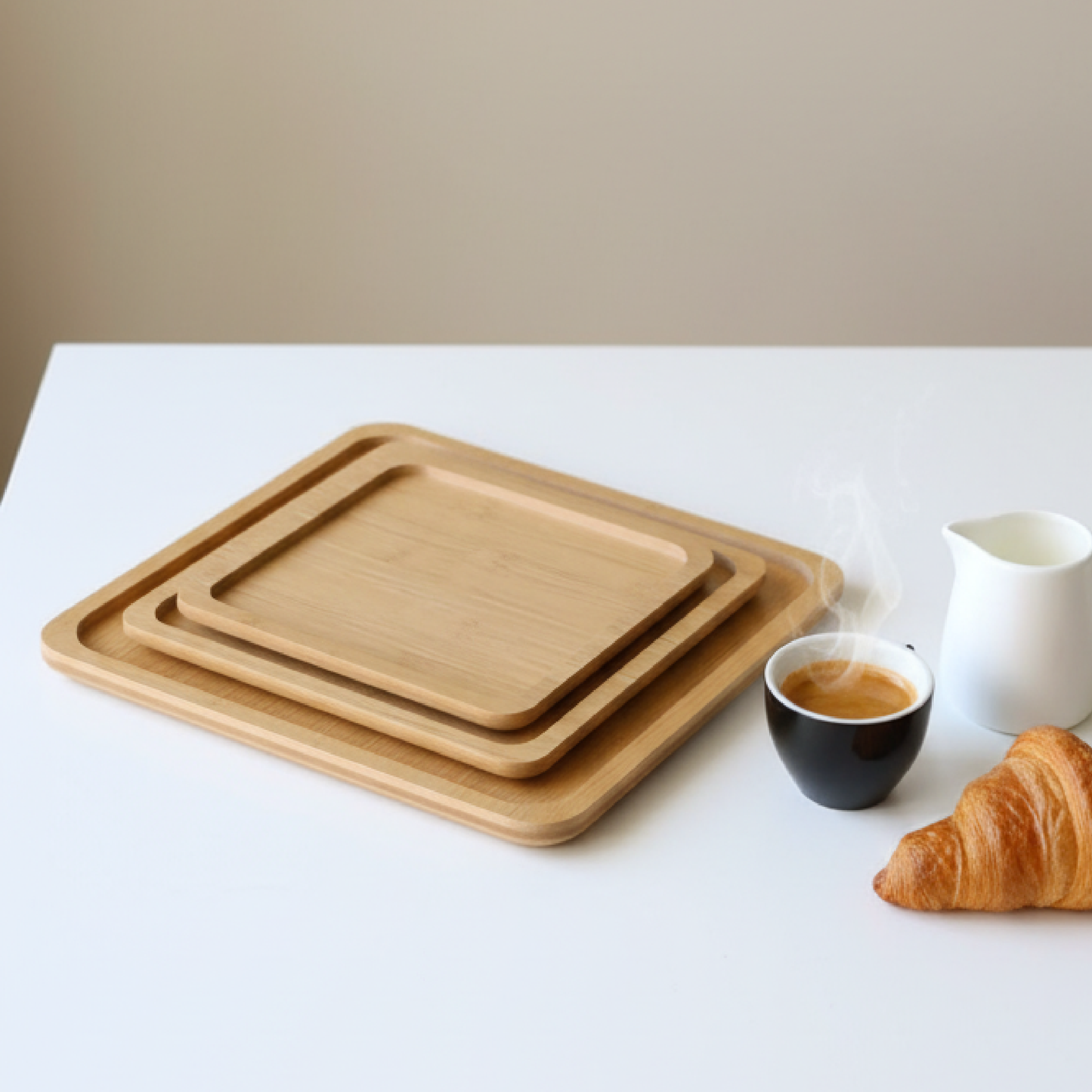 Alpha 55 Set de 3 Plats en Bambou – Naturels & Polyvalents