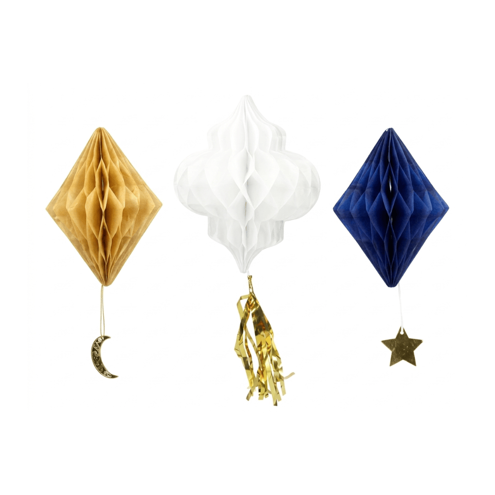 Alpha 55 Set de 3 suspensions orientales étoile et lune Ramadan