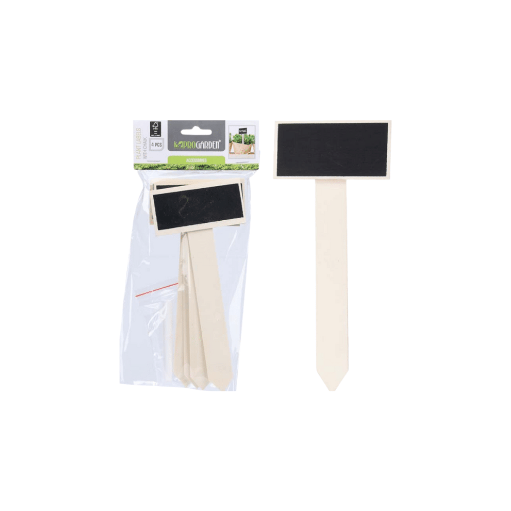 Alpha 55 Set de 4 Étiquettes pour Plantes avec Craie