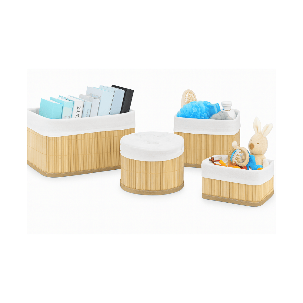 Alpha 55 Set de 4 paniers rangement en bambou – Pratiques & décoratifs