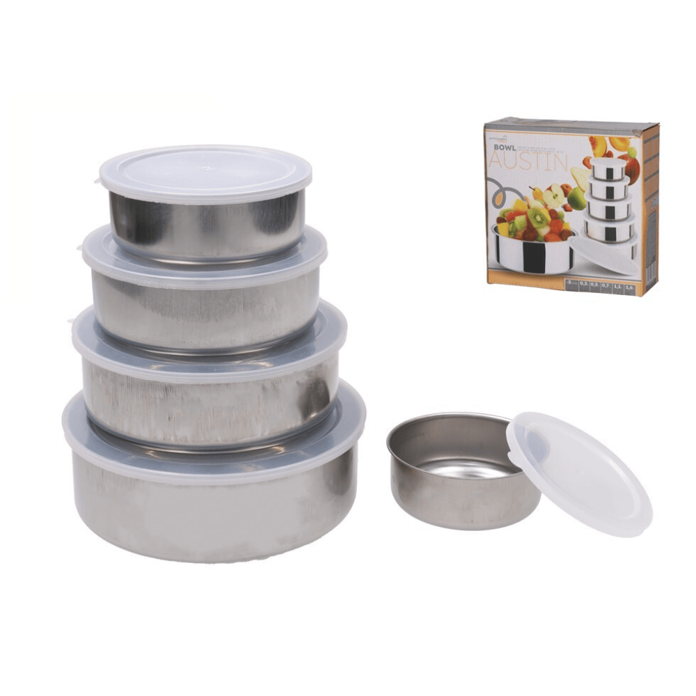 Set de 5 boîtes en inox Austin – Conservation | Alpha 55