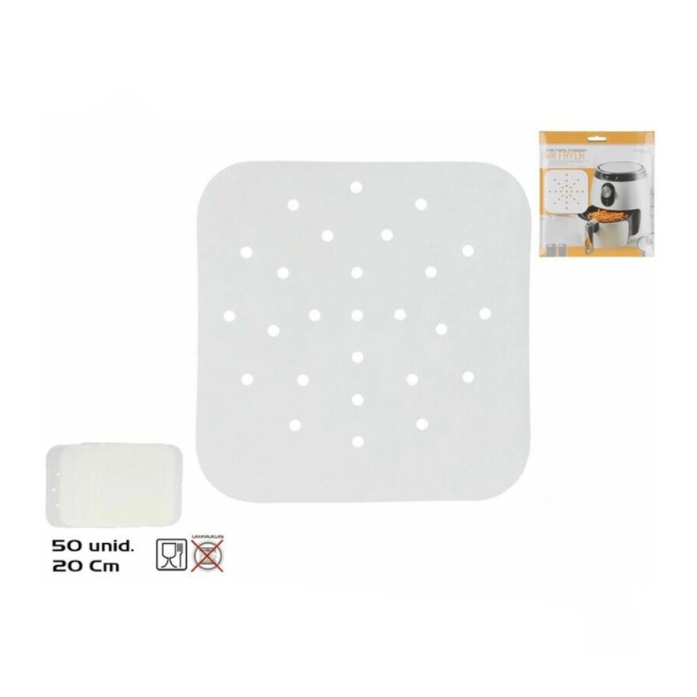 Alpha 55 Set de 50 papiers air fryer carrés – Cuisson