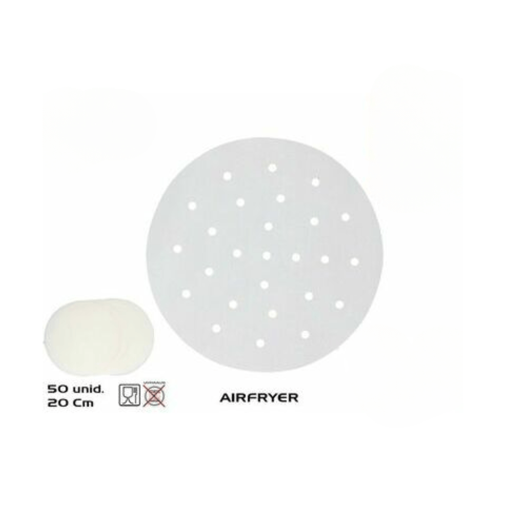 Alpha 55 Set de 50 papiers air fryer ronds – Cuisson facile